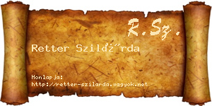Retter Szilárda névjegykártya